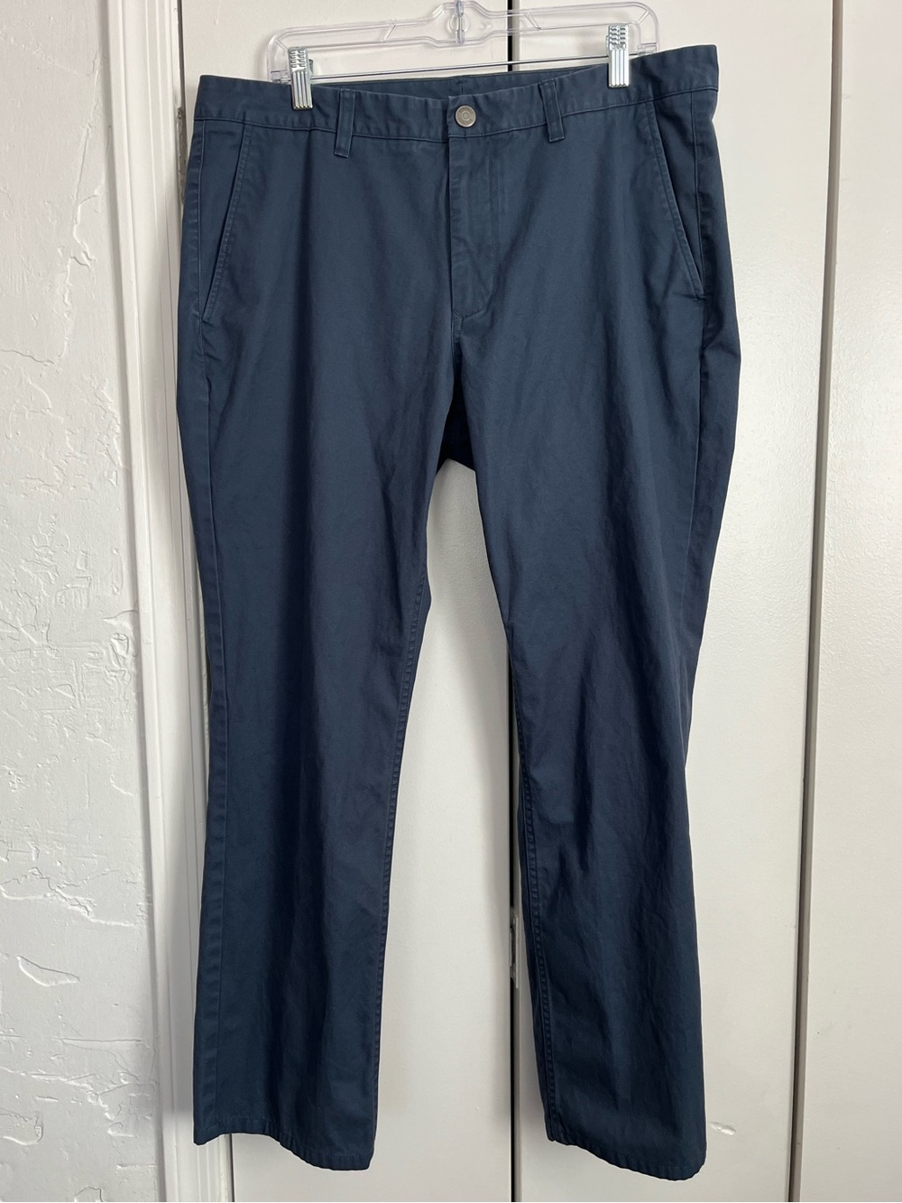 Men's Blue Casual Chino Pants 36 100% Cotton